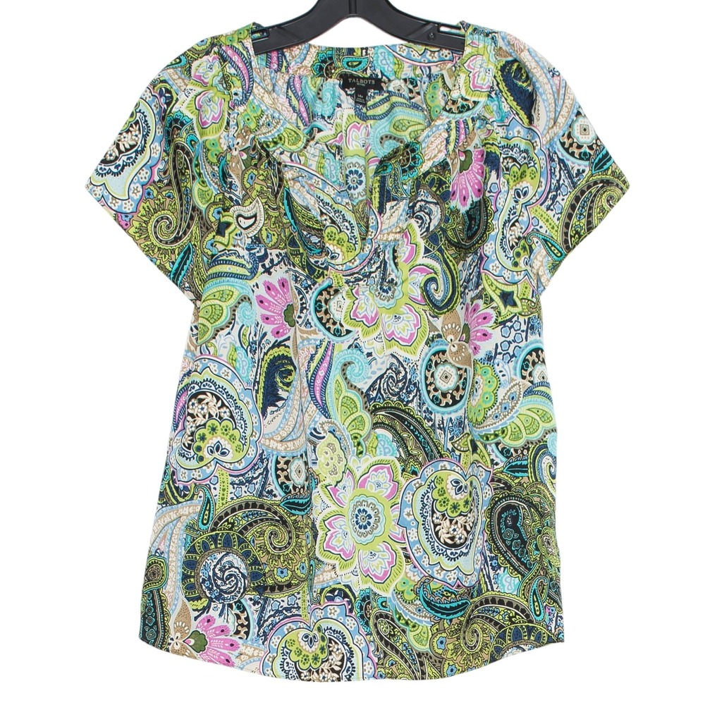Talbots Top Floral Cottage Boho Grandma Preppy Maximalist Retro Fairy Whimsy 14P